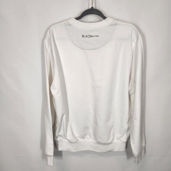 New Canali Black Edition Crewneck Cotton Sweatshirt In White Size 52 (US Large) - Picture 4 of 11